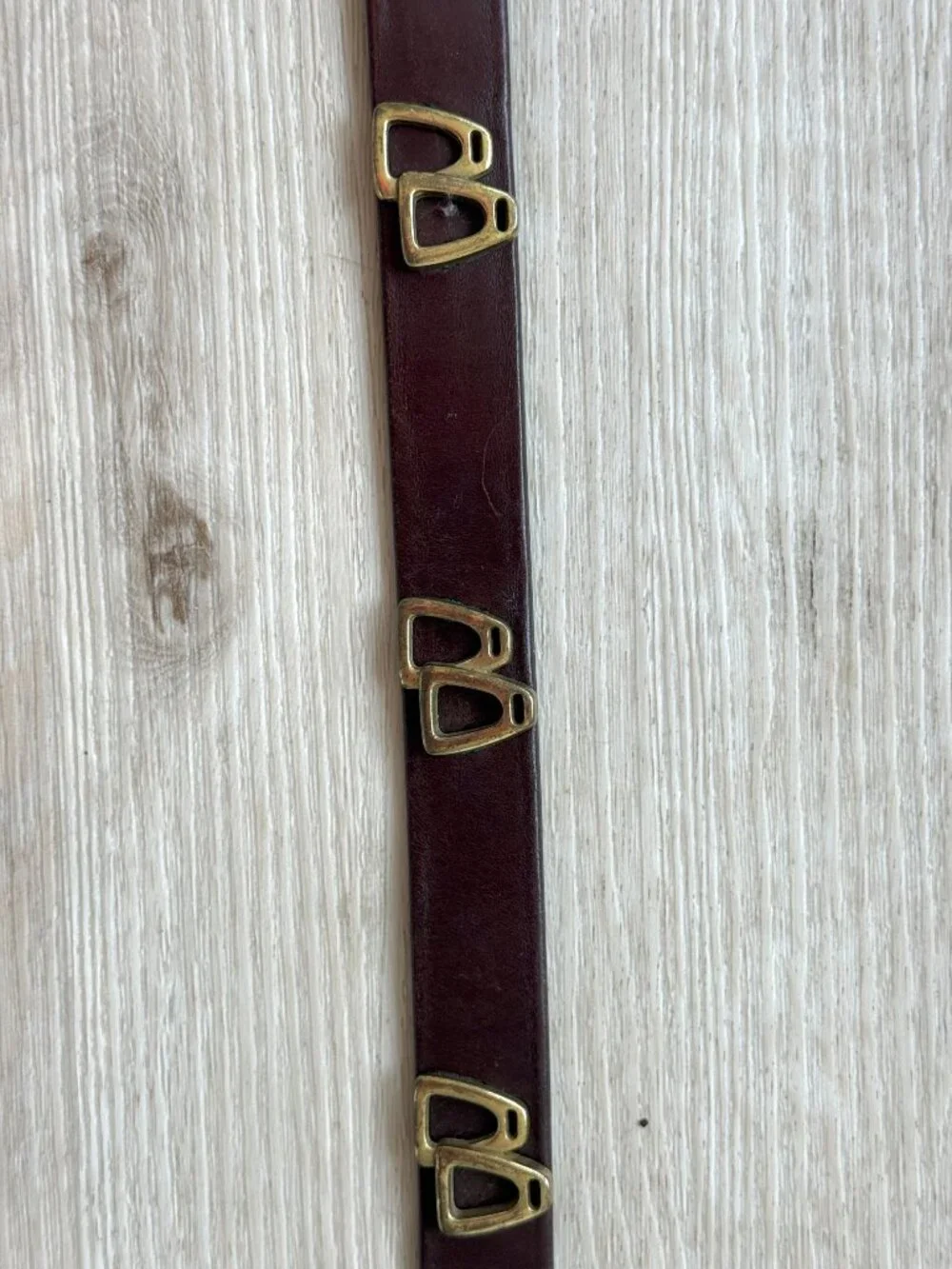 Vintage Brown Leather Belt Gold Western Boho One Inch Width Boho Size 30 - Picture 4 of 13